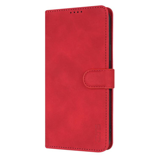 For iPhone 16e AZNS Skin Feel Calf Texture Flip Leather Phone Case(Red) - iPhone 16e Cases by AZNS | Online Shopping UK | buy2fix