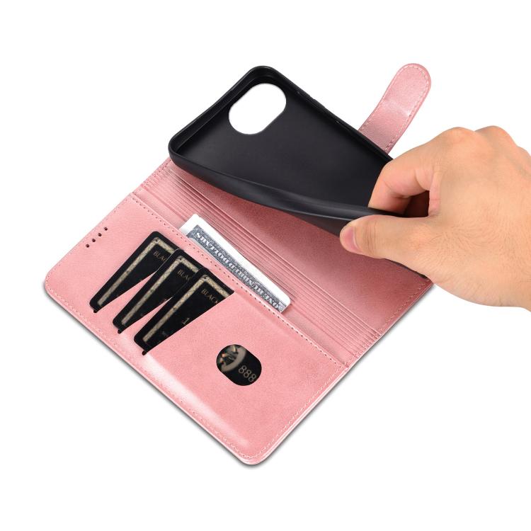 For iPhone 16e AZNS Skin Feel Calf Texture Flip Leather Phone Case(Rose Gold) - iPhone 16e Cases by AZNS | Online Shopping UK | buy2fix