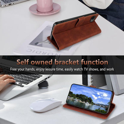 For iPhone 16e AZNS Skin Feel Calf Texture Flip Leather Phone Case(Black) - iPhone 16e Cases by AZNS | Online Shopping UK | buy2fix