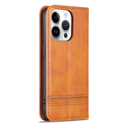 For iPhone 15 Pro AZNS Magnetic Calf Texture Flip Leather Phone Case(Light Brown) - iPhone 15 Pro Cases by AZNS | Online Shopping UK | buy2fix
