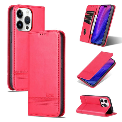 For iPhone 15 Pro AZNS Magnetic Calf Texture Flip Leather Phone Case(Red) - iPhone 15 Pro Cases by AZNS | Online Shopping UK | buy2fix