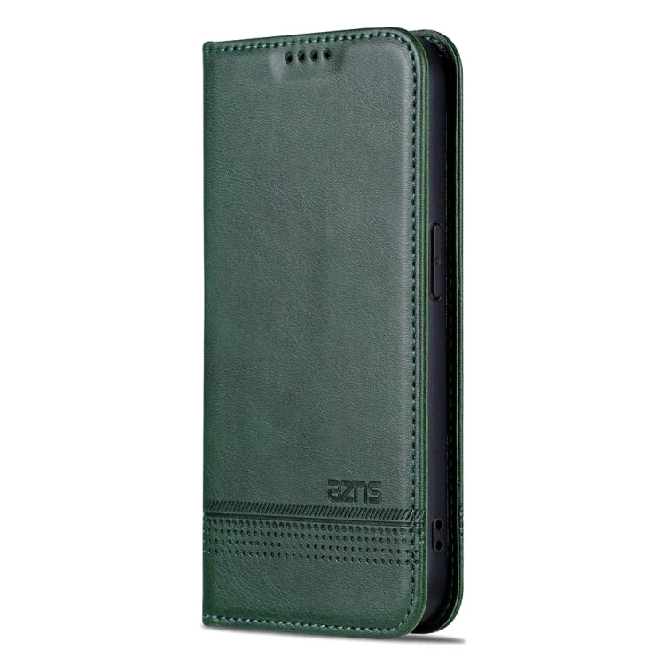 For iPhone 15 Pro AZNS Magnetic Calf Texture Flip Leather Phone Case(Dark Green) - iPhone 15 Pro Cases by AZNS | Online Shopping UK | buy2fix