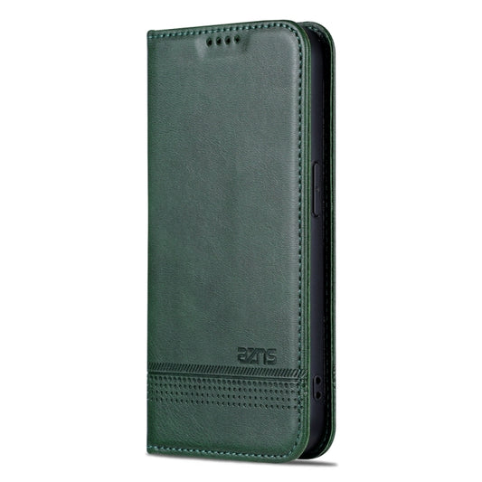 For iPhone 15 Pro AZNS Magnetic Calf Texture Flip Leather Phone Case(Dark Green) - iPhone 15 Pro Cases by AZNS | Online Shopping UK | buy2fix