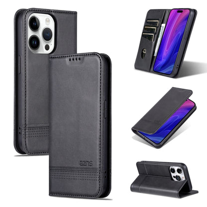 For iPhone 15 Pro AZNS Magnetic Calf Texture Flip Leather Phone Case(Black) - iPhone 15 Pro Cases by AZNS | Online Shopping UK | buy2fix
