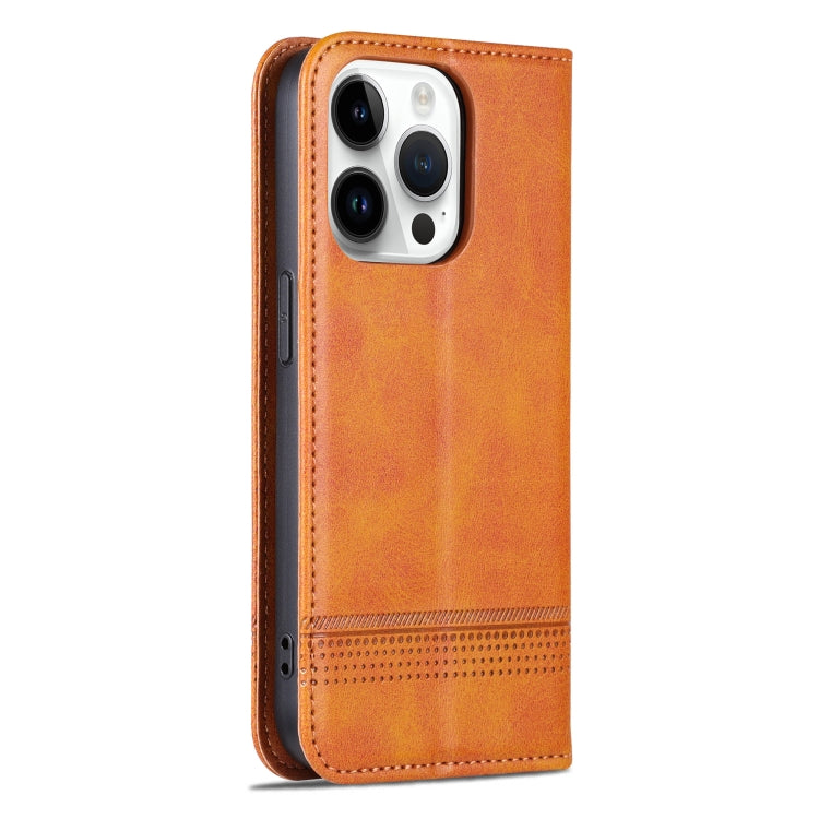 For iPhone 16 Pro Max AZNS Magnetic Calf Texture Flip Leather Phone Case(Light Brown) - iPhone 16 Pro Max Cases by AZNS | Online Shopping UK | buy2fix