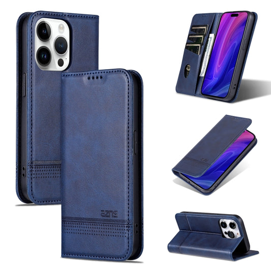 For iPhone 16 Pro Max AZNS Magnetic Calf Texture Flip Leather Phone Case(Dark Blue) - iPhone 16 Pro Max Cases by AZNS | Online Shopping UK | buy2fix