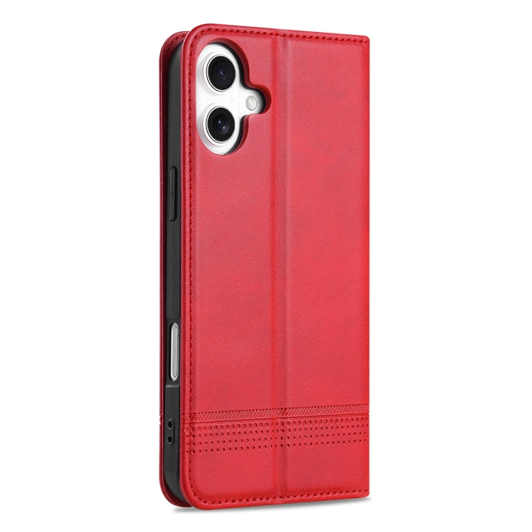 For iPhone 16 Plus AZNS Magnetic Calf Texture Flip Leather Phone Case(Red) - iPhone 16 Plus Cases by AZNS | Online Shopping UK | buy2fix