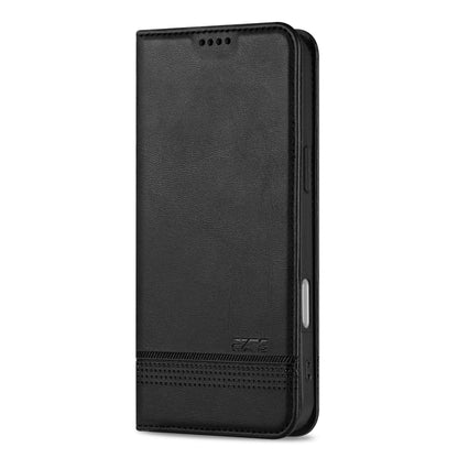 For iPhone 16 Plus AZNS Magnetic Calf Texture Flip Leather Phone Case(Black) - iPhone 16 Plus Cases by AZNS | Online Shopping UK | buy2fix