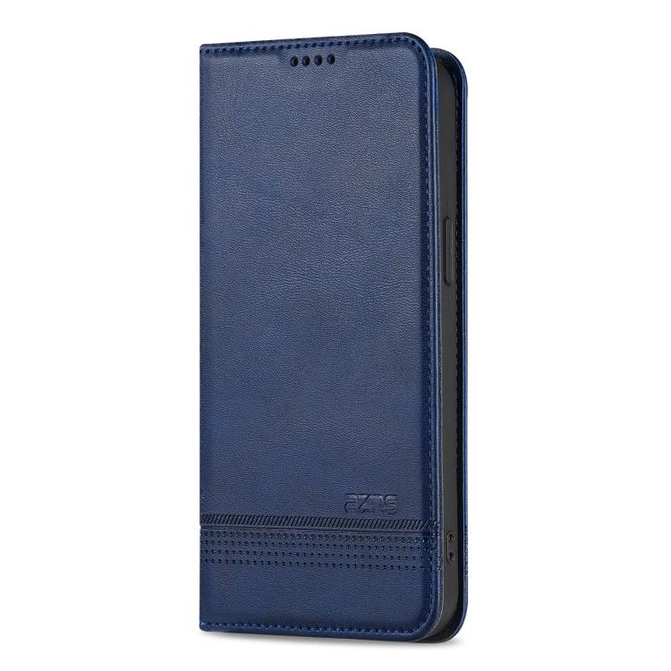 For iPhone 16e AZNS Magnetic Calf Texture Flip Leather Phone Case(Dark Blue) - iPhone 16e Cases by AZNS | Online Shopping UK | buy2fix