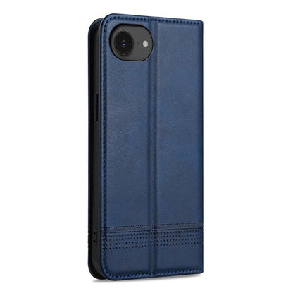 For iPhone 16e AZNS Magnetic Calf Texture Flip Leather Phone Case(Dark Blue) - iPhone 16e Cases by AZNS | Online Shopping UK | buy2fix