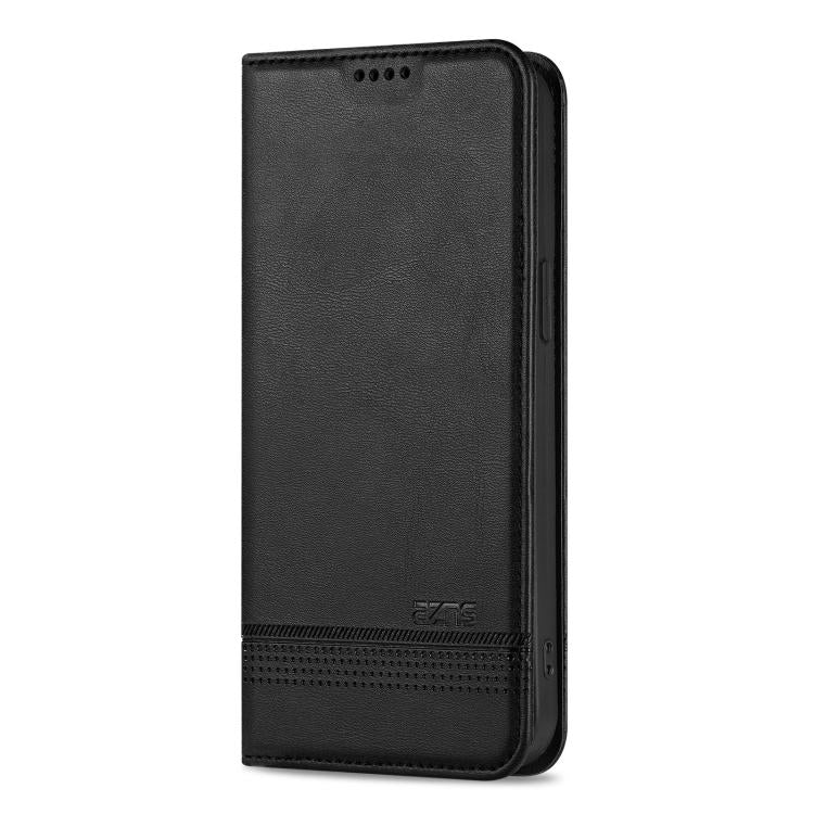 For iPhone 16e AZNS Magnetic Calf Texture Flip Leather Phone Case(Black) - iPhone 16e Cases by AZNS | Online Shopping UK | buy2fix