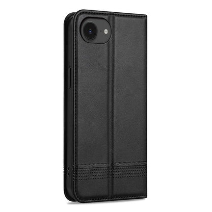 For iPhone 16e AZNS Magnetic Calf Texture Flip Leather Phone Case(Black) - iPhone 16e Cases by AZNS | Online Shopping UK | buy2fix