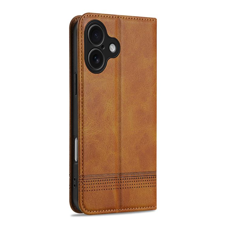 For iPhone 17 AZNS Magnetic Calf Texture Flip Leather Phone Case(Light Brown) - iPhone 17 Cases by AZNS | Online Shopping UK | buy2fix