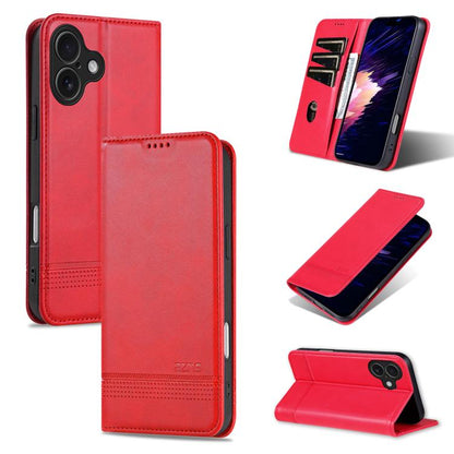 For iPhone 17 AZNS Magnetic Calf Texture Flip Leather Phone Case(Red) - iPhone 17 Cases by AZNS | Online Shopping UK | buy2fix