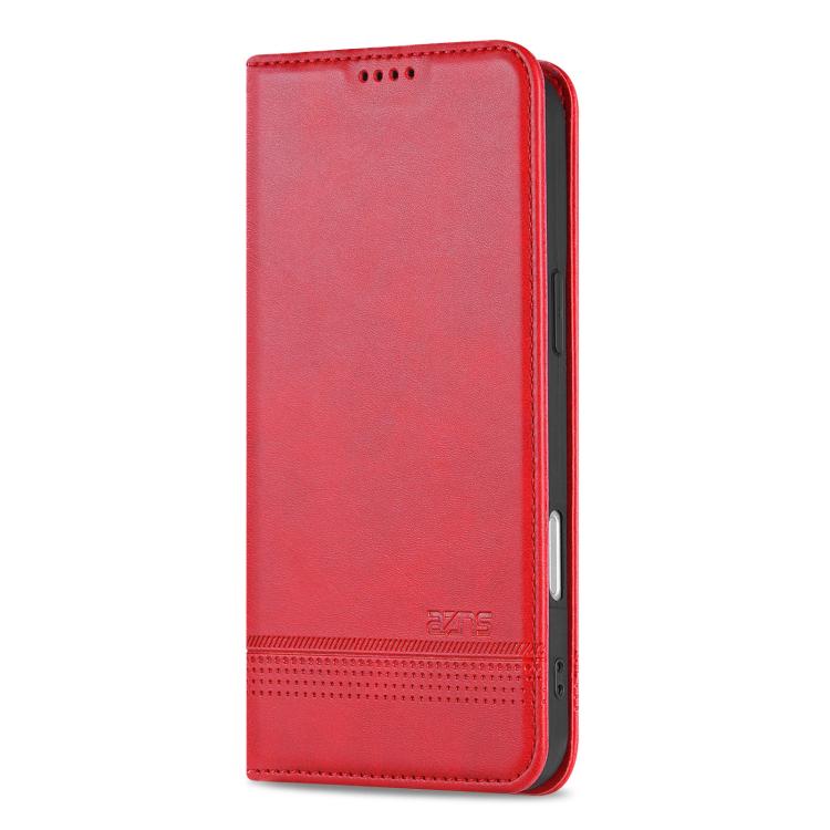 For iPhone 17 AZNS Magnetic Calf Texture Flip Leather Phone Case(Red) - iPhone 17 Cases by AZNS | Online Shopping UK | buy2fix