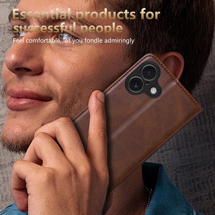 For iPhone 17 AZNS Magnetic Calf Texture Flip Leather Phone Case(Red) - iPhone 17 Cases by AZNS | Online Shopping UK | buy2fix