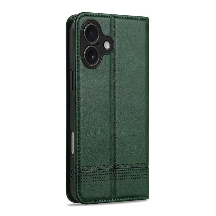 For iPhone 17 AZNS Magnetic Calf Texture Flip Leather Phone Case(Dark Green) - iPhone 17 Cases by AZNS | Online Shopping UK | buy2fix
