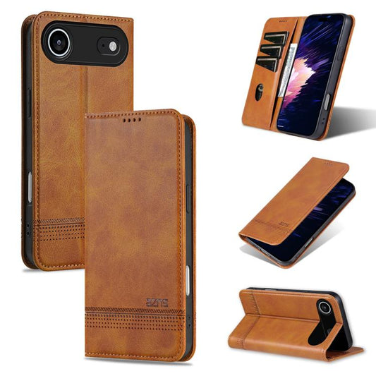 For iPhone Air AZNS Magnetic Calf Texture Flip Leather Phone Case(Light Brown) - iPhone Air Cases by AZNS | Online Shopping UK | buy2fix