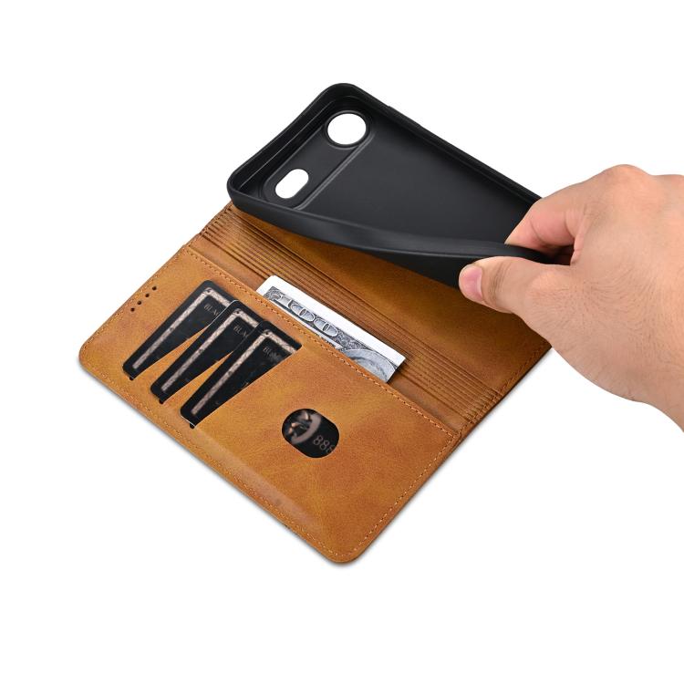 For iPhone Air AZNS Magnetic Calf Texture Flip Leather Phone Case(Light Brown) - iPhone Air Cases by AZNS | Online Shopping UK | buy2fix