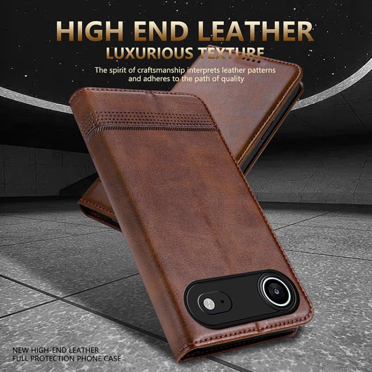 For iPhone Air AZNS Magnetic Calf Texture Flip Leather Phone Case(Light Brown) - iPhone Air Cases by AZNS | Online Shopping UK | buy2fix