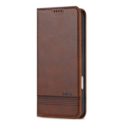 For iPhone 17 Air AZNS Magnetic Calf Texture Flip Leather Phone Case(Dark Brown) - iPhone 17 Air Cases by AZNS | Online Shopping UK | buy2fix