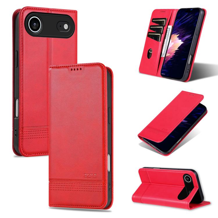 For iPhone 17 Air AZNS Magnetic Calf Texture Flip Leather Phone Case(Red) - iPhone 17 Air Cases by AZNS | Online Shopping UK | buy2fix