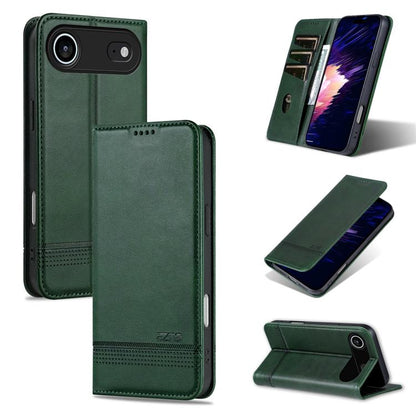 For iPhone 17 Air AZNS Magnetic Calf Texture Flip Leather Phone Case(Dark Green) - iPhone 17 Air Cases by AZNS | Online Shopping UK | buy2fix