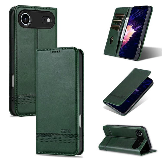 For iPhone 17 Air AZNS Magnetic Calf Texture Flip Leather Phone Case(Dark Green) - iPhone 17 Air Cases by AZNS | Online Shopping UK | buy2fix