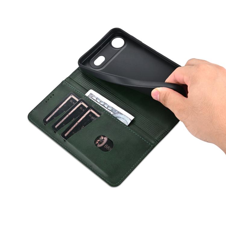 For iPhone 17 Air AZNS Magnetic Calf Texture Flip Leather Phone Case(Dark Green) - iPhone 17 Air Cases by AZNS | Online Shopping UK | buy2fix