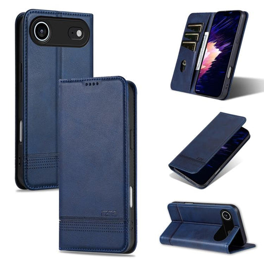 For iPhone 17 Air AZNS Magnetic Calf Texture Flip Leather Phone Case(Dark Blue) - iPhone 17 Air Cases by AZNS | Online Shopping UK | buy2fix