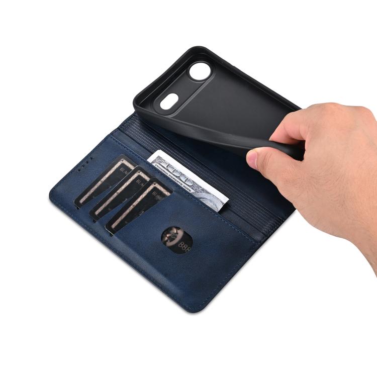 For iPhone 17 Air AZNS Magnetic Calf Texture Flip Leather Phone Case(Dark Blue) - iPhone 17 Air Cases by AZNS | Online Shopping UK | buy2fix