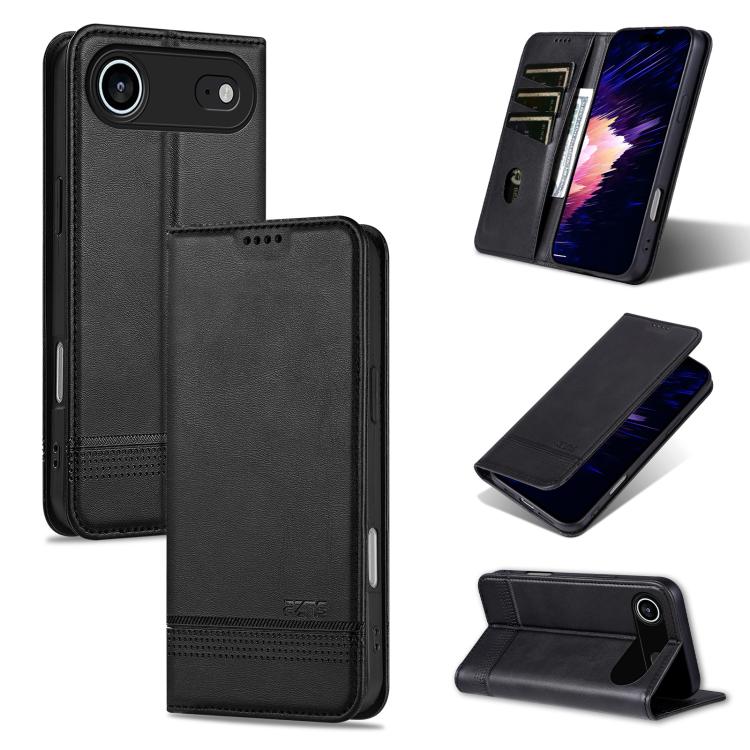 For iPhone Air AZNS Magnetic Calf Texture Flip Leather Phone Case(Black) - iPhone Air Cases by AZNS | Online Shopping UK | buy2fix