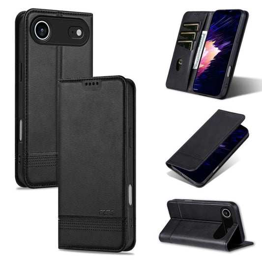 For iPhone Air AZNS Magnetic Calf Texture Flip Leather Phone Case(Black) - iPhone Air Cases by AZNS | Online Shopping UK | buy2fix
