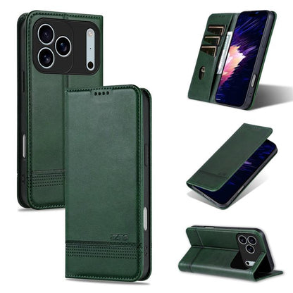 For iPhone 17 Pro AZNS Magnetic Calf Texture Flip Leather Phone Case(Dark Green) - iPhone 17 Pro Cases by AZNS | Online Shopping UK | buy2fix