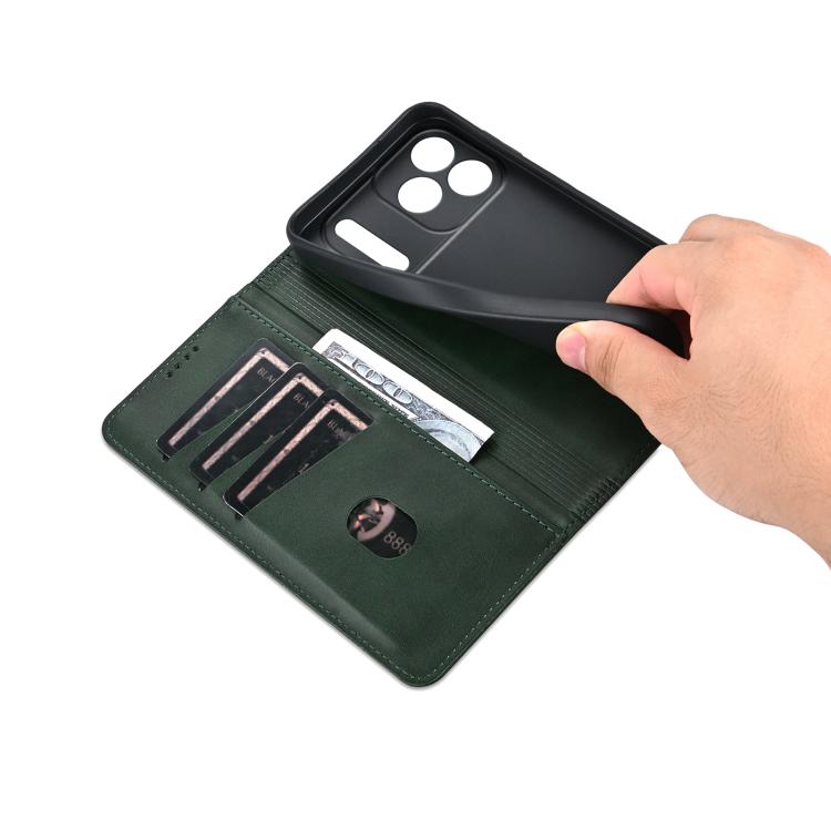 For iPhone 17 Pro AZNS Magnetic Calf Texture Flip Leather Phone Case(Dark Green) - iPhone 17 Pro Cases by AZNS | Online Shopping UK | buy2fix