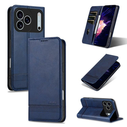 For iPhone 17 Pro AZNS Magnetic Calf Texture Flip Leather Phone Case(Dark Blue) - iPhone 17 Pro Cases by AZNS | Online Shopping UK | buy2fix