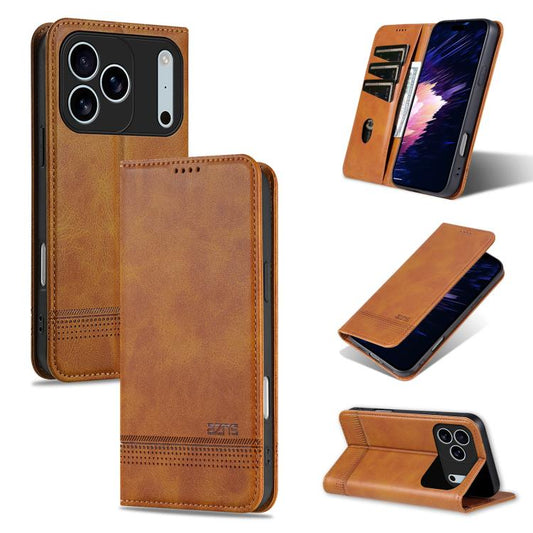 For iPhone 17 Pro Max AZNS Magnetic Calf Texture Flip Leather Phone Case(Light Brown) - iPhone 17 Pro Max Cases by AZNS | Online Shopping UK | buy2fix