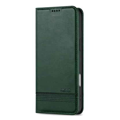 For iPhone 17 Pro Max AZNS Magnetic Calf Texture Flip Leather Phone Case(Dark Green) - iPhone 17 Pro Max Cases by AZNS | Online Shopping UK | buy2fix