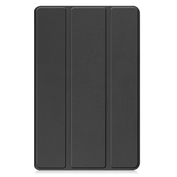 For Samsung Galaxy Tab A9 Custer Pure Color 3-Fold Holder Leather Tablet Case(Black) - Others by buy2fix | Online Shopping UK | buy2fix