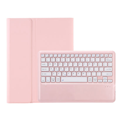 For Samsung Galaxy Tab S9 FE+ A810B Pen Slot Detachable Bluetooth Keyboard Leather Tablet Case(Pink) - Samsung Keyboard by buy2fix | Online Shopping UK | buy2fix