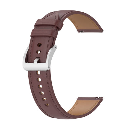 For Samsung Galaxy Watch 6 / 6 Classic Leather Replacement Watch Band(Dark Brown) - Watch Bands by buy2fix | Online Shopping UK | buy2fix