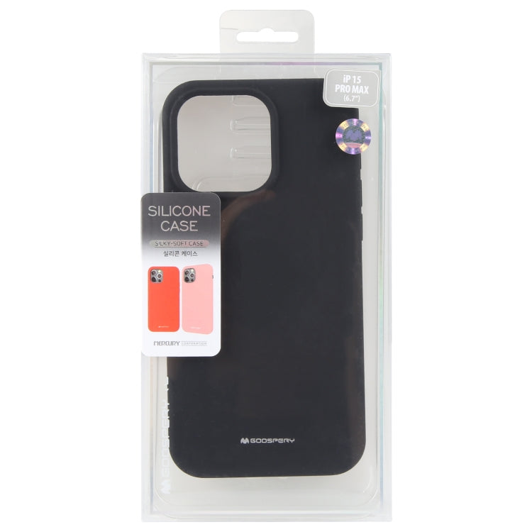 For iPhone 15 Pro Max GOOSPERY SILICONE Silky Soft TPU Phone Case(Black) - iPhone 15 Pro Max Cases by GOOSPERY | Online Shopping UK | buy2fix