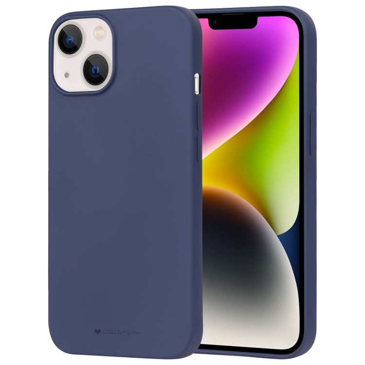For iPhone 15 Plus GOOSPERY SOFT FEELING Liquid TPU Soft Phone Case(Dark Blue) - iPhone 15 Plus Cases by GOOSPERY | Online Shopping UK | buy2fix