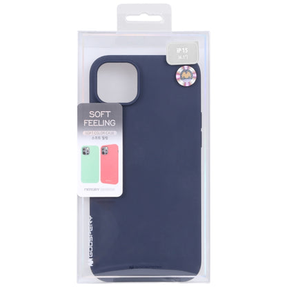 For iPhone 15 GOOSPERY SOFT FEELING Liquid TPU Soft Phone Case(Dark Blue) - iPhone 15 Cases by GOOSPERY | Online Shopping UK | buy2fix