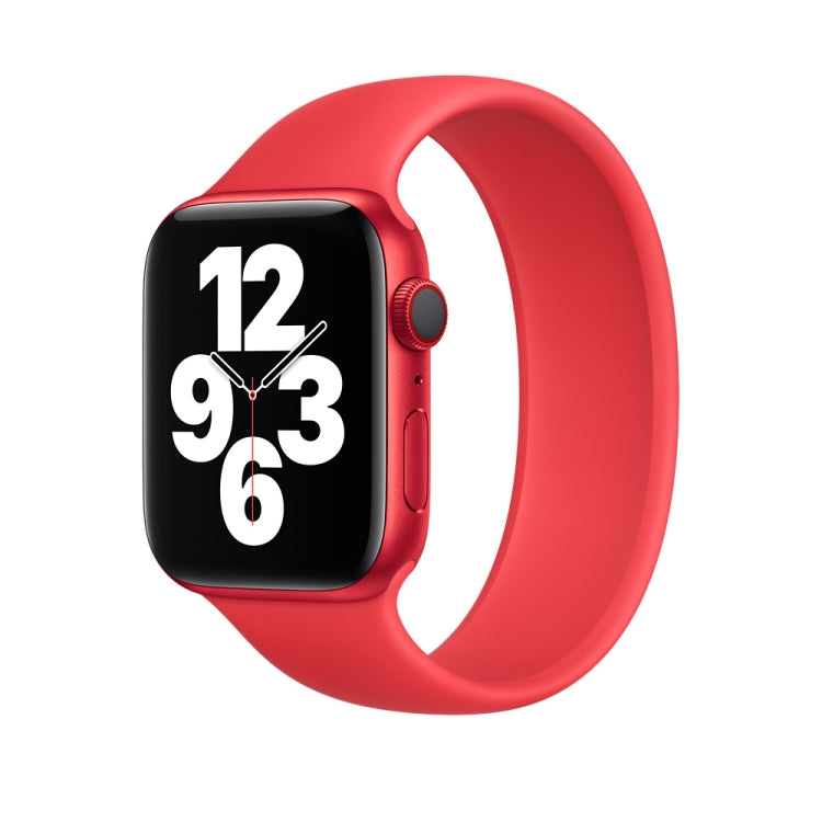 For Apple Watch Series 9&8&7 41mm / SE 3&SE 2&6&SE&5&4 40mm / 3&2&1 38mm Solid Color Elastic Silicone Watch Band, Size:S 130mm (Red) by buy2fix