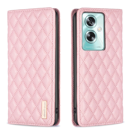 For OPPO A79 5G Diamond Lattice Magnetic Leather Flip Phone Case(Pink) - OPPO Cases by buy2fix | Online Shopping UK | buy2fix