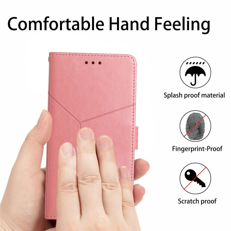 For Motorola Moto G Stylus 5G 2024 HT01 Y-shaped Pattern Flip Leather Phone Case(Pink) - Motorola Cases by buy2fix | Online Shopping UK | buy2fix