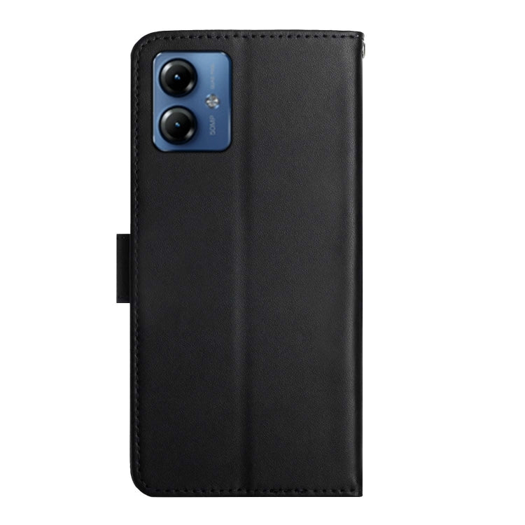 For Motorola Moto G14 Genuine Leather Fingerprint-proof Horizontal Flip Phone Case(Black) - Motorola Cases by buy2fix | Online Shopping UK | buy2fix
