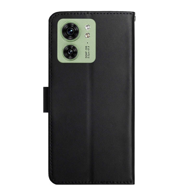 For Motorola Edge 40 Genuine Leather Fingerprint-proof Horizontal Flip Phone Case(Black) - Motorola Cases by buy2fix | Online Shopping UK | buy2fix