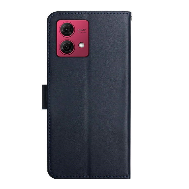 For Motorola Moto G84 Genuine Leather Fingerprint-proof Horizontal Flip Phone Case(Blue) - Motorola Cases by buy2fix | Online Shopping UK | buy2fix